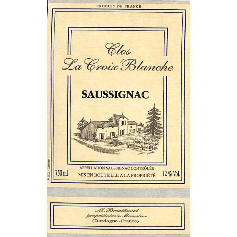 ABAO Etiquettes de vin Saussignac - Clos La Croix Blanche