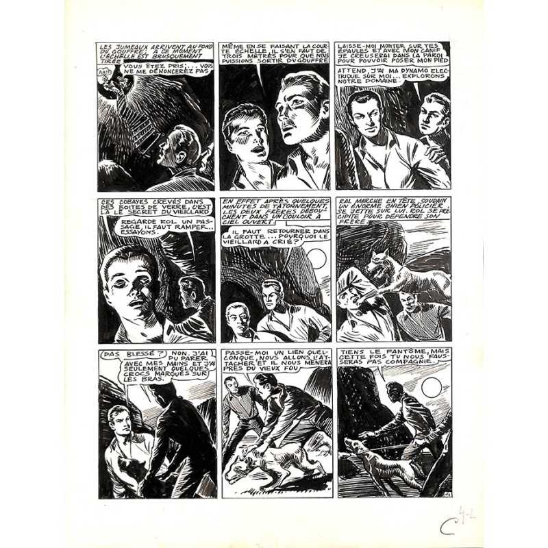 ABAO Originaux Dupuy-Franck - Les Joyeux jumeaux et leur scooter. Planche originale 4 [2]