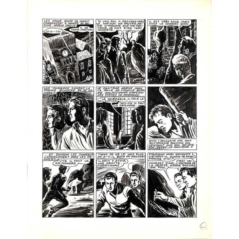 ABAO Originaux Dupuy-Franck - Les Joyeux jumeaux et leur scooter. Planche originale 2 [2]