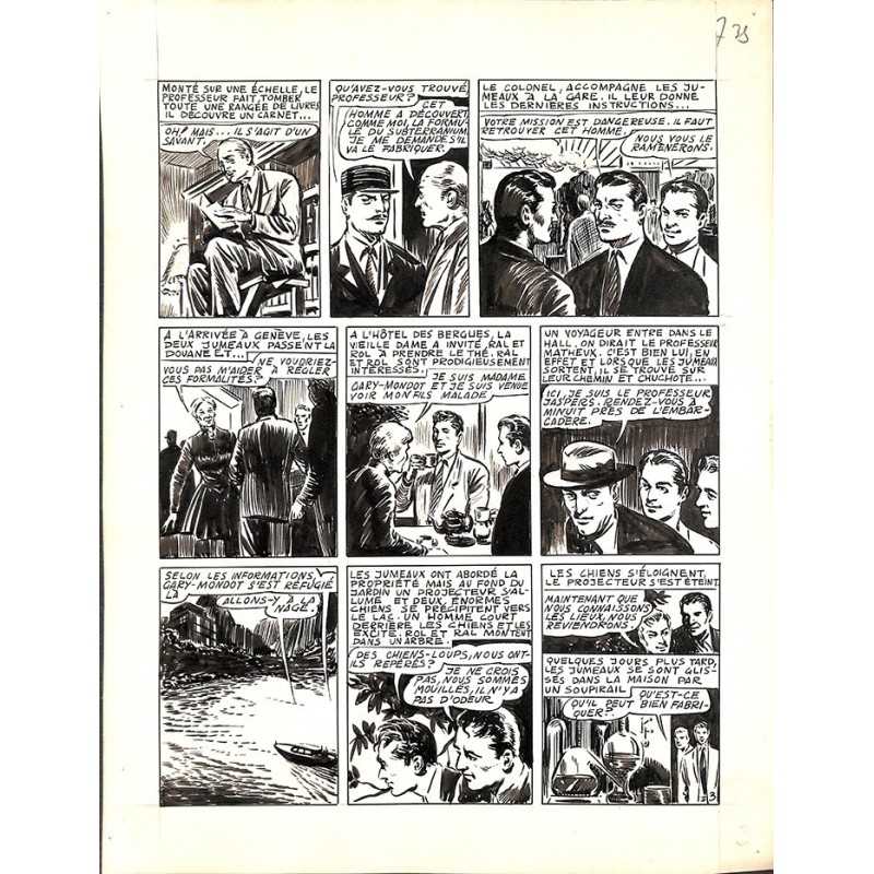 ABAO Originaux Dupuy-Franck - Les Joyeux jumeaux et leur scooter. Planche originale 3 [7]