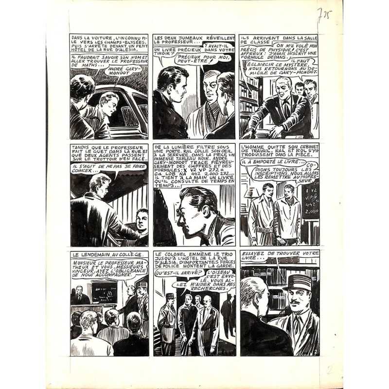 ABAO Originaux Dupuy-Franck - Les Joyeux jumeaux et leur scooter. Planche originale 2 [7]