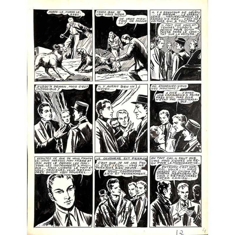 ABAO Originaux Dupuy-Franck - Les Joyeux jumeaux et leur scooter. Planche originale 4 [6]