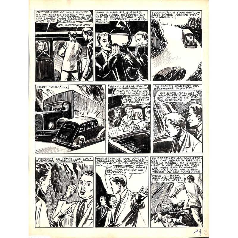 ABAO Originaux Dupuy-Franck - Les Joyeux jumeaux et leur scooter. Planche originale 3 [6]
