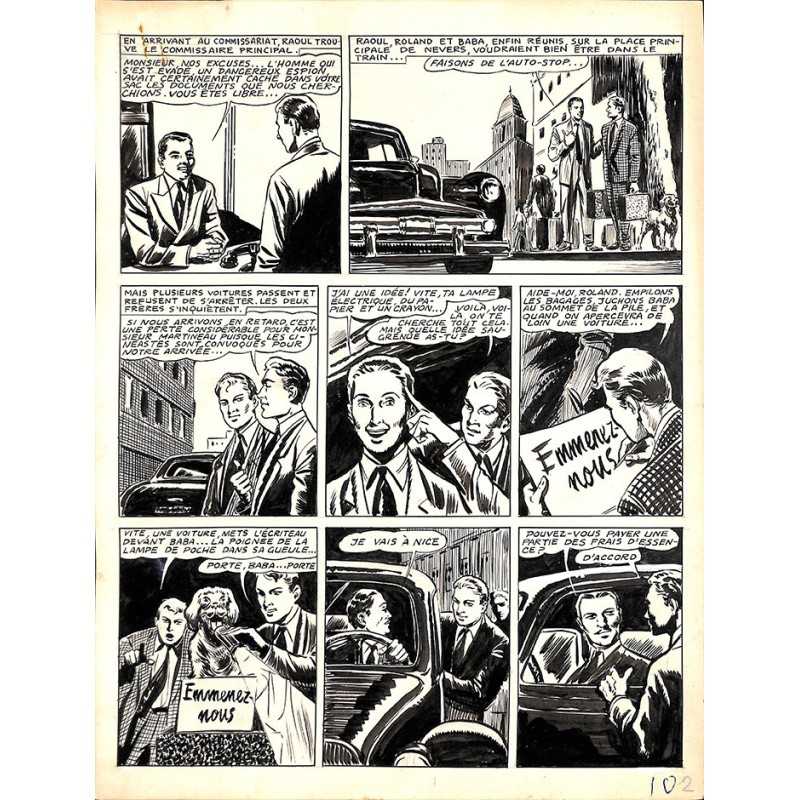 ABAO Originaux Dupuy-Franck - Les Joyeux jumeaux et leur scooter. Planche originale 2 [6]