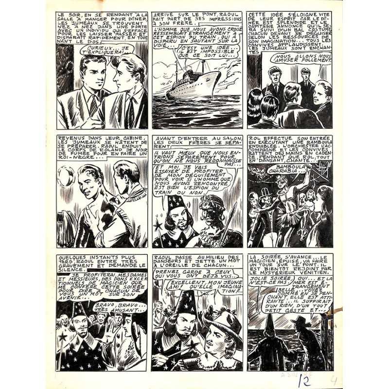 ABAO Originaux Dupuy-Franck - Les Joyeux jumeaux et leur scooter. Planche originale 4 [5]
