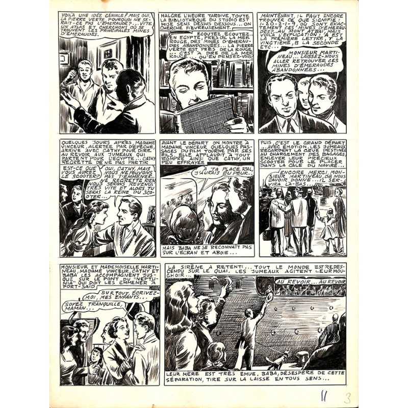 ABAO Originaux Dupuy-Franck - Les Joyeux jumeaux et leur scooter. Planche originale 3 [5]