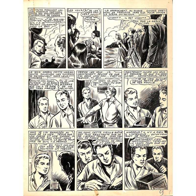 ABAO Originaux Dupuy-Franck - Les Joyeux jumeaux et leur scooter. Planche originale 1 [5]