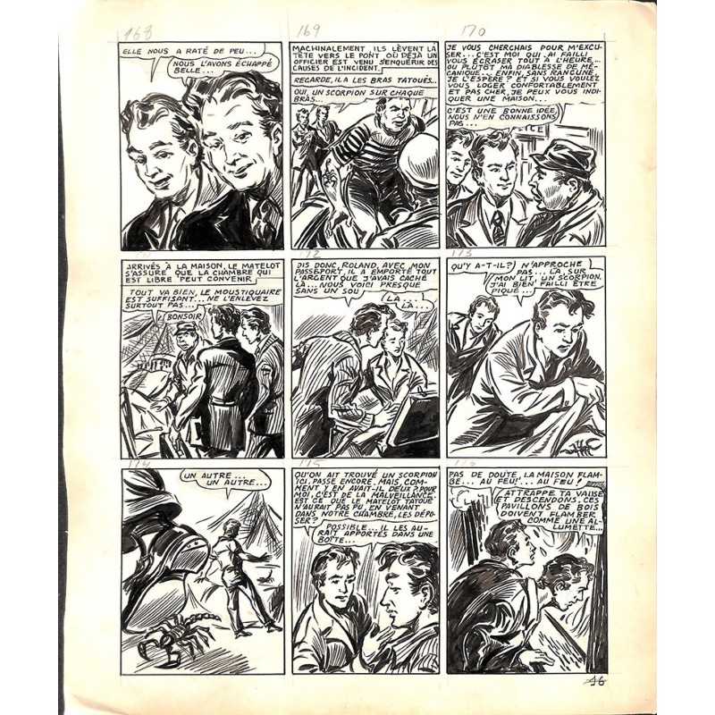 ABAO Originaux Dupuy-Franck - Les Joyeux jumeaux et leur scooter. Planche originale 16 [5]