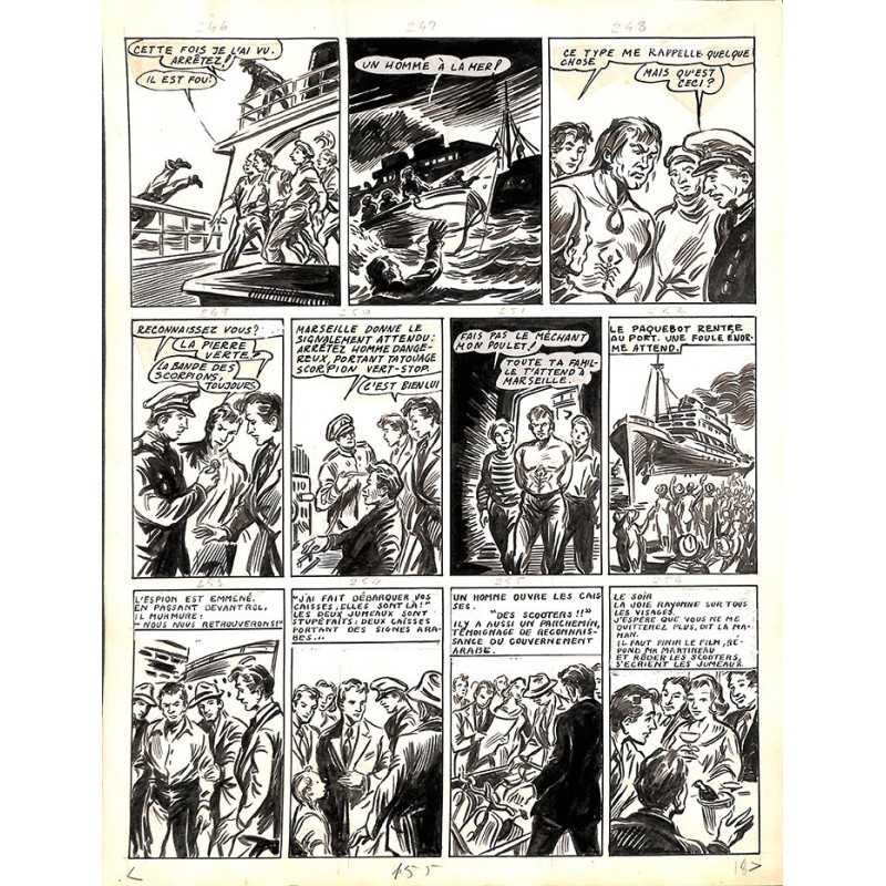 ABAO Originaux Dupuy-Franck - Les Joyeux jumeaux et leur scooter. Planche originale 25 [4]