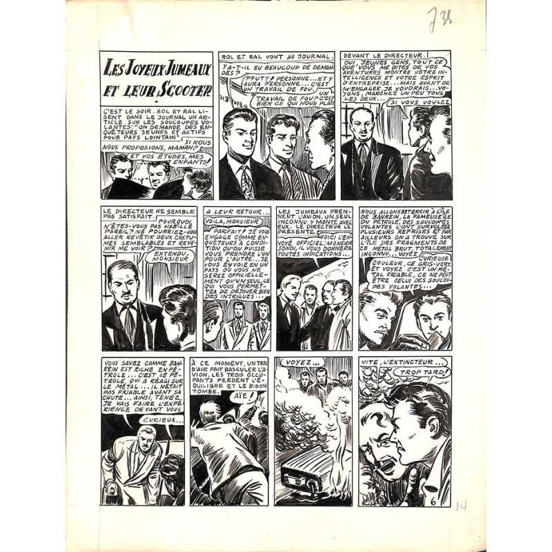 ABAO Originaux Dupuy-Franck - Les Joyeux jumeaux et leur scooter. Planche originale 6 [3]
