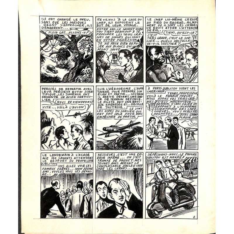 ABAO Originaux Dupuy-Franck - Les Joyeux jumeaux et leur scooter. Planche originale 2 [9]