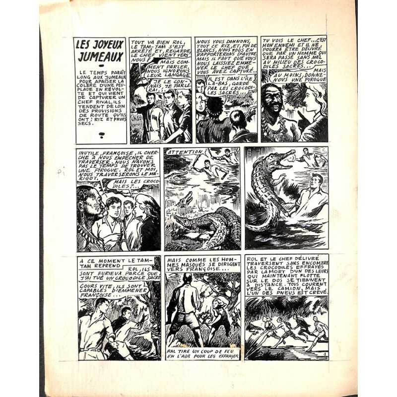ABAO Originaux Dupuy-Franck - Les Joyeux jumeaux et leur scooter. Planche originale 1 [9]