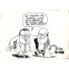 ABAO Originaux Franx (Michel Vranckx, dit) - Caricature de Jean-Luc Dehaene et Wilfried Martens. Dessin de presse original.