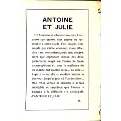 ABAO Littérature populaire Simenon (Georges) - Antoine et Julie.