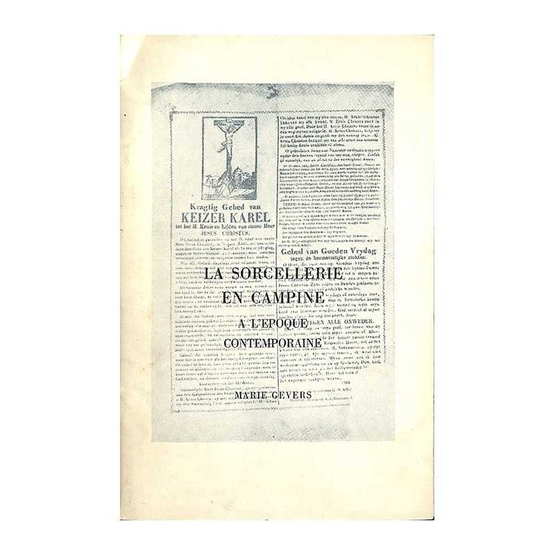 ABAO 1900- Gevers (Marie) - La Sorcellerie en Campine. Avec envoi à Marie-Thérèse Bodart. ABAO 1900- Gevers (Marie) - La Sorcellerie en Campine. Avec envoi à Marie-Thérèse Bodart.