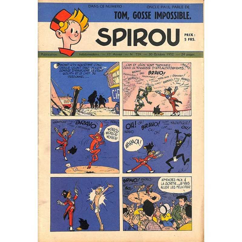 ABAO Bandes dessinées Spirou 1952/10/30 n°759