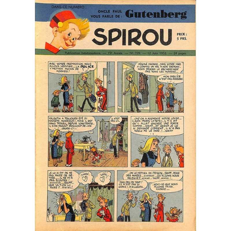 ABAO Bandes dessinées Spirou 1952/06/12 n°739