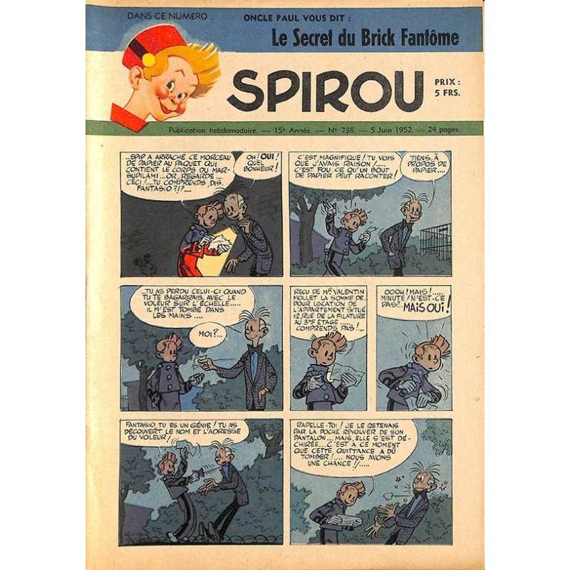 ABAO Bandes dessinées Spirou 1952/06/05 n°738