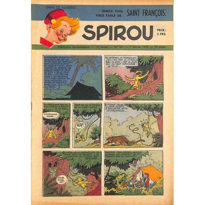 ABAO Bandes dessinées Spirou 1952/02/07 n°721