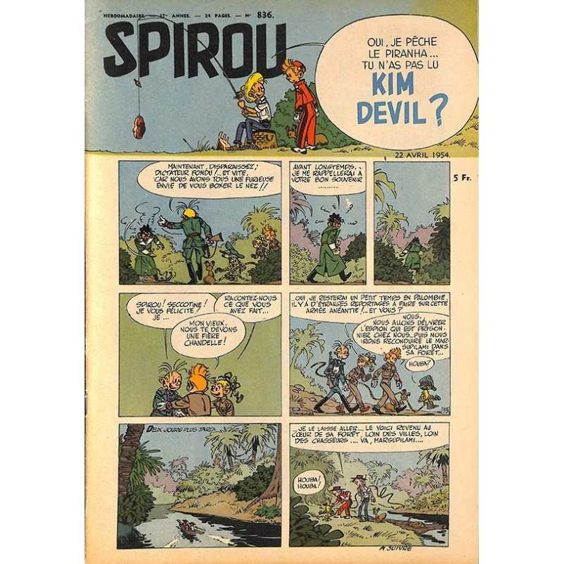 ABAO Bandes dessinées Spirou 1954/04/22 n°836