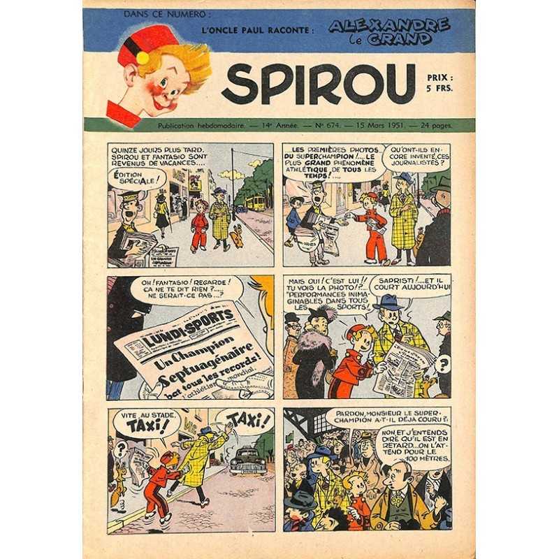 ABAO Bandes dessinées Spirou 1951/03/15 n°674