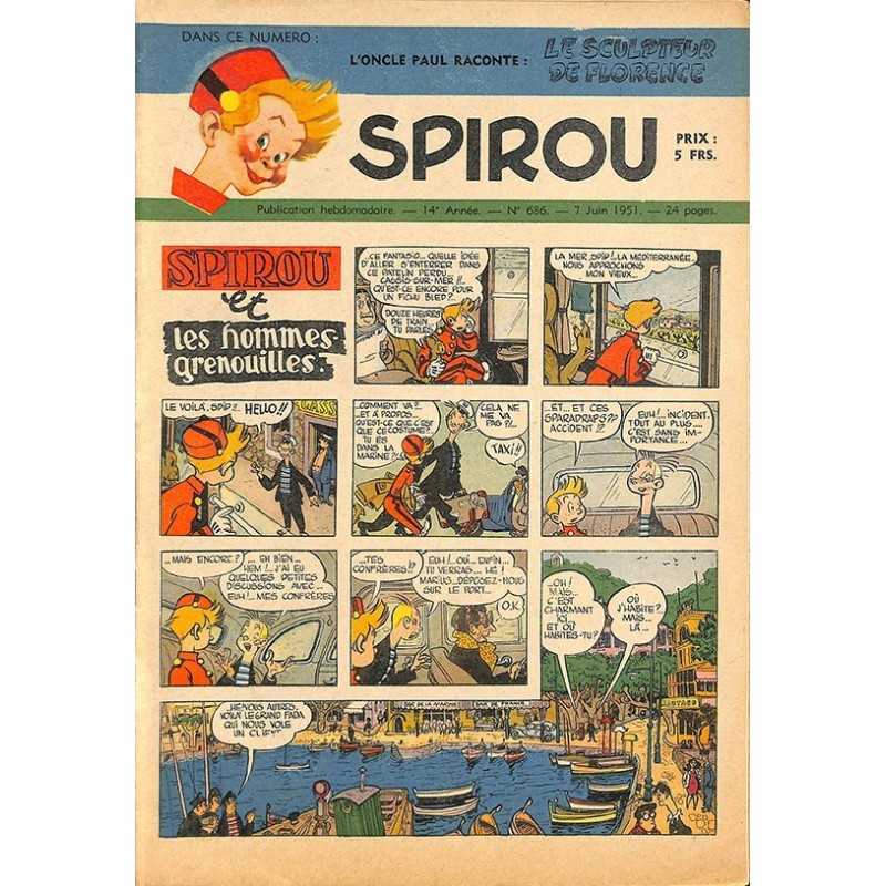 ABAO Bandes dessinées Spirou 1951/06/07 n°686
