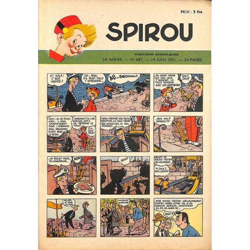 ABAO Bandes dessinées Spirou 1951/06/14 n°687