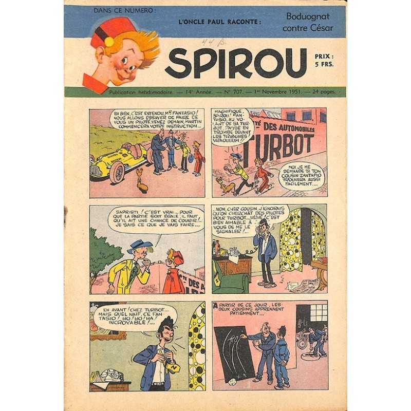 ABAO Bandes dessinées Spirou 1951/11/01 n°707