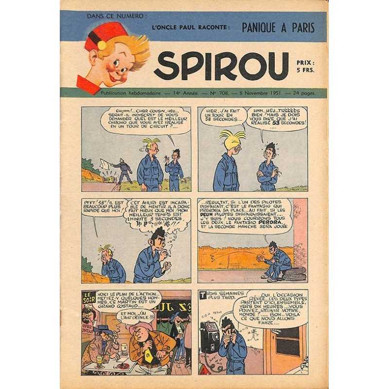 ABAO Bandes dessinées Spirou 1951/11/08 n°708