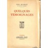 ABAO Grands papiers Bourget (Paul) - Quelques témoignages. EO num./150.