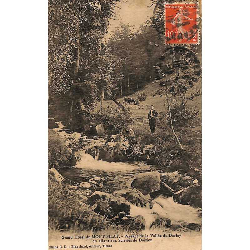 ABAO 42 - Loire [42] Mont-Pilat - Grand Hôtel du Mont-Pilat. Paysage de la vallée du Dorlay en allant aux scieries de Doizieu.