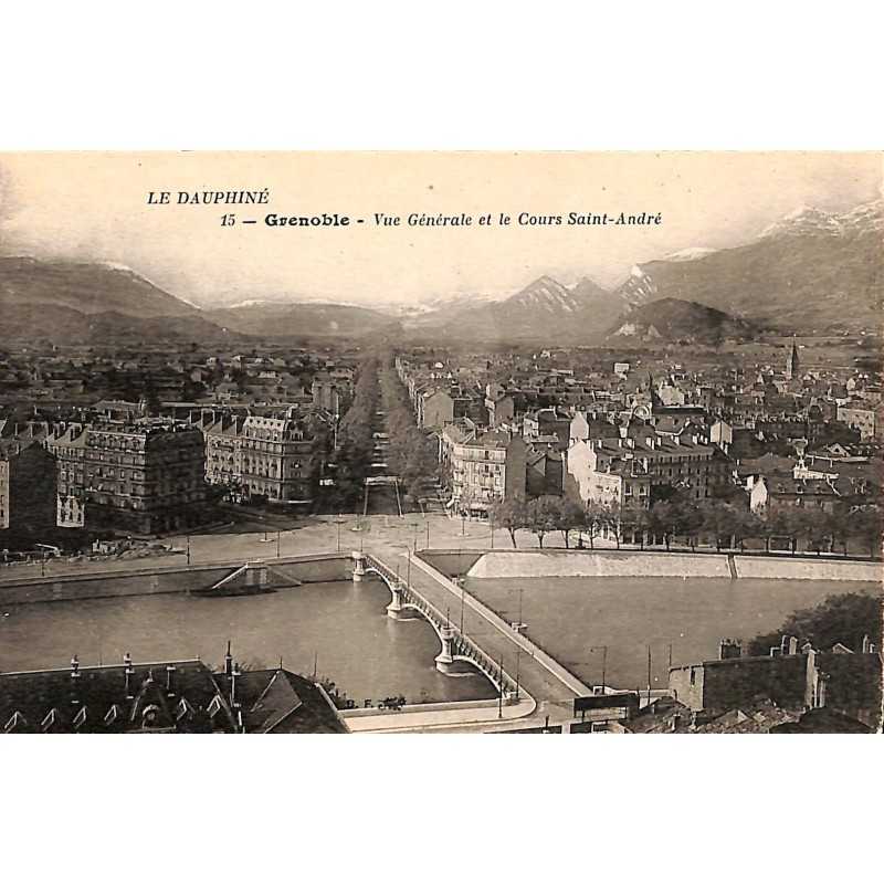 ABAO 38 - Isère [38] Grenoble - Vue Générale et le Cours Saint-André.