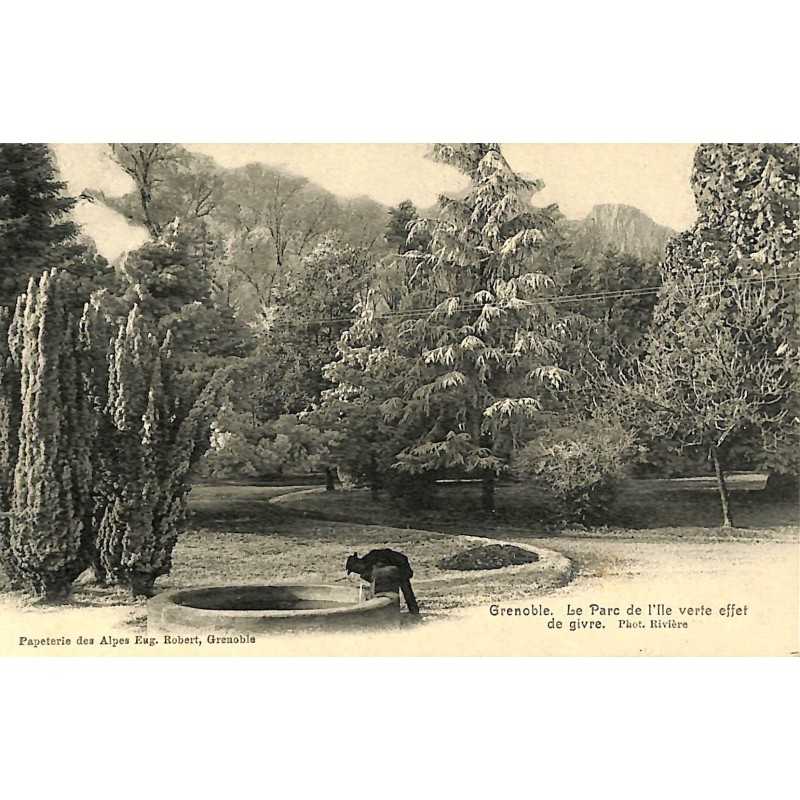 ABAO 38 - Isère [38] Grenoble - Le Parc de L'Île verte effet de givre.