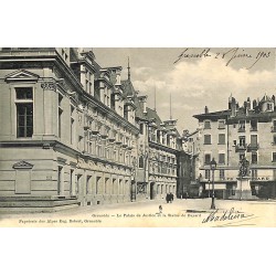 ABAO 38 - Isère [38] Grenoble - Le Palais de Justice et la Statue de Bayard.