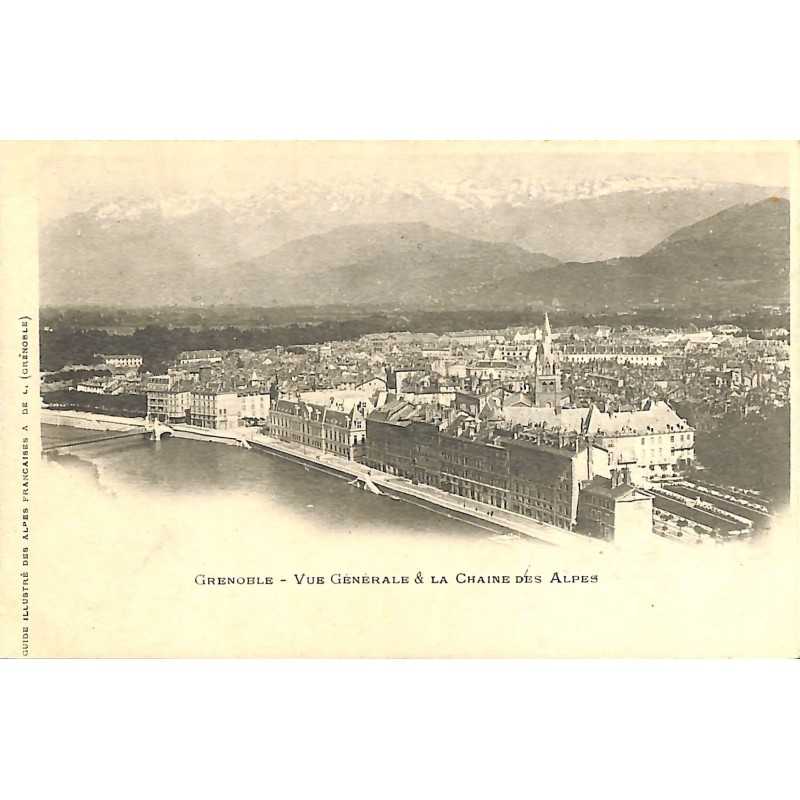 ABAO 38 - Isère [38] Grenoble - Vue Générale et la Chaîne des Alpes.