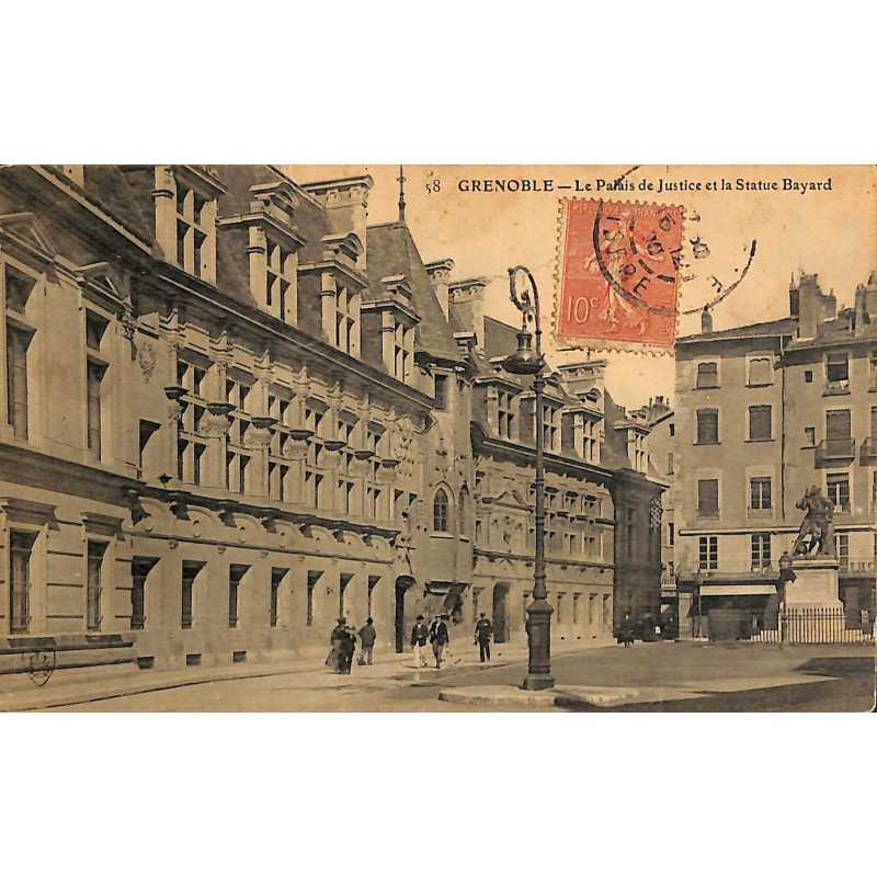 ABAO 38 - Isère [38] Grenoble - Le Palais de Justice et la Statue Bayard.