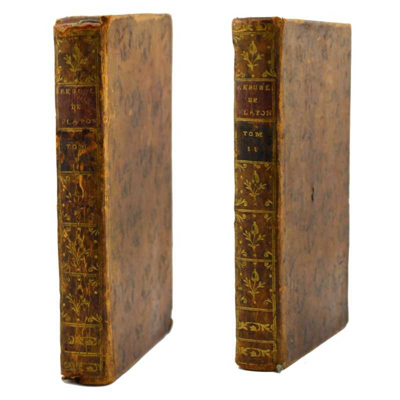 ABAO Philosophie Platon - La République ou Dialogue sur la Justice. Traduction de Jean-Nicolas Grou. 2 tomes.