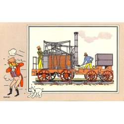 ABAO Bandes dessinées [Hergé] Tintin - Voir et Savoir : Le Chemin de fer, série 1, chromo n°03
