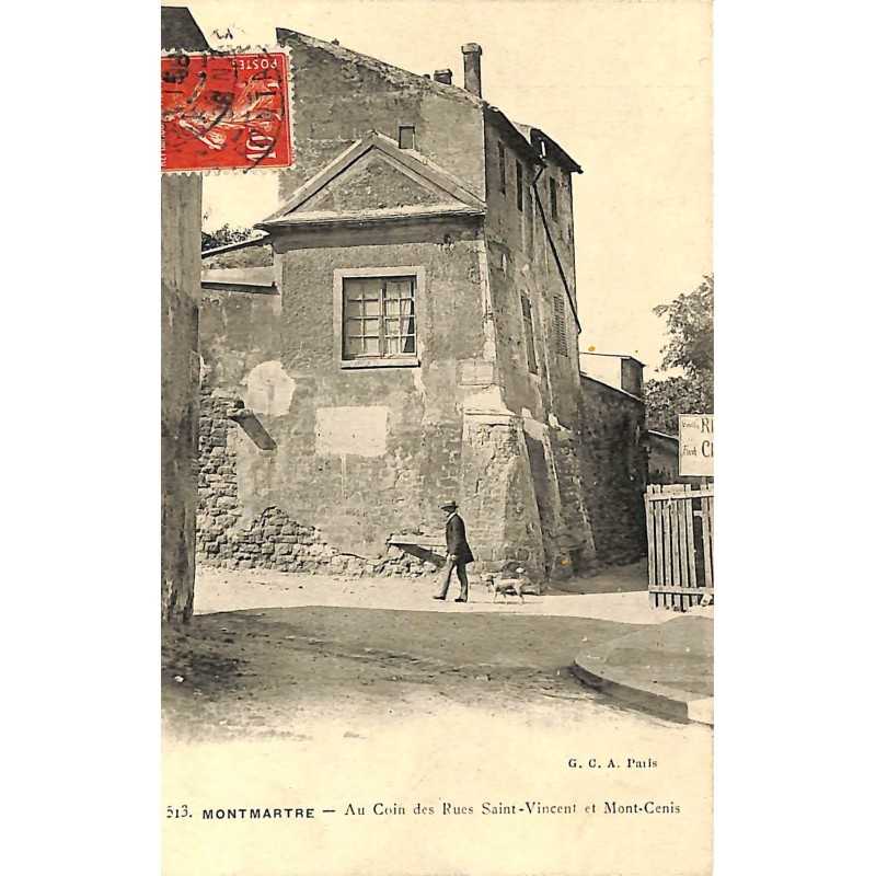 ABAO 75 - Paris [75] Paris 18 - Montmartre. Au Coin des Rues Saint-Vincnet et Mont-Cenis.