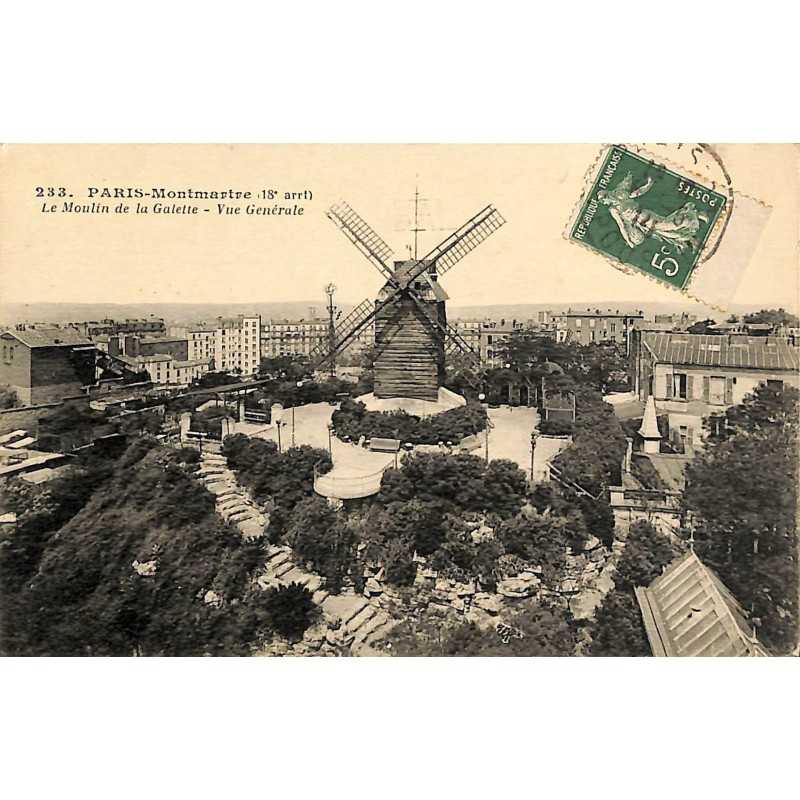 ABAO 75 - Paris [75] Paris 18 - Montmartre. Le Moulin de la Galette. Vue générale.