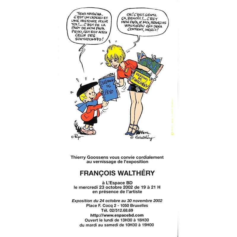 ABAO Varia Walthéry (François) - Carton d'invitation Espace BD.