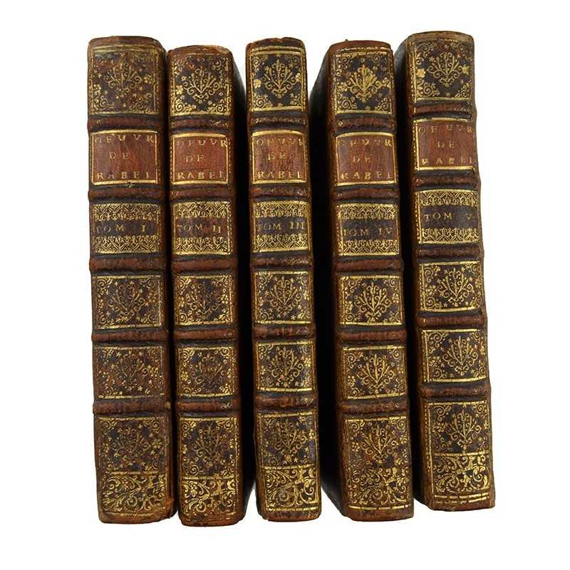 ABAO Littérature Rabelais (François) - Oeuvres de maître François Rabelais. 5 tomes.