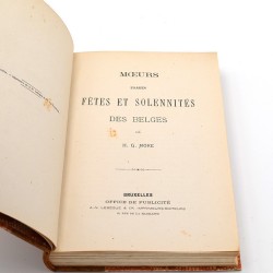 ABAO Belgique Moke (Henri Guillaume) - Mœurs, usages, fêtes et solennités des belges.