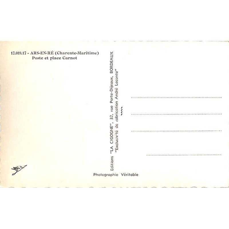 ABAO 17 - Charente-Maritime [17] Ars-en-Ré - Poste et place Carnot.