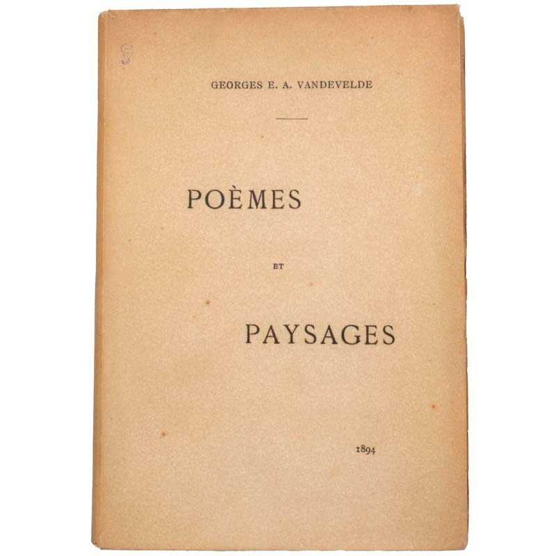 ABAO Poésie Vandevelde (Georges E.A.) - Poèmes et paysages.