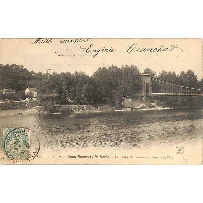 ABAO 69 - Rhône [69] Saint-Rambert-l'Île-Barbe - Le Pont et la pointe méridionale de l'Île.