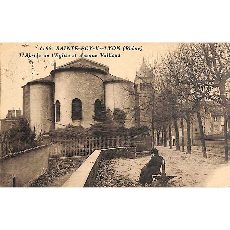 ABAO 69 - Rhône [69] Sainte-Foy-lès-Lyon - L'Abside de l'Aglise et Avenue Vallioud.