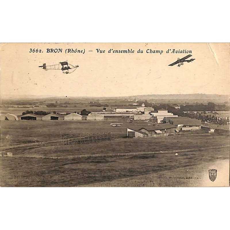 ABAO 69 - Rhône [69] Bron - Vue d'ensemble du Champ d'Aviation.