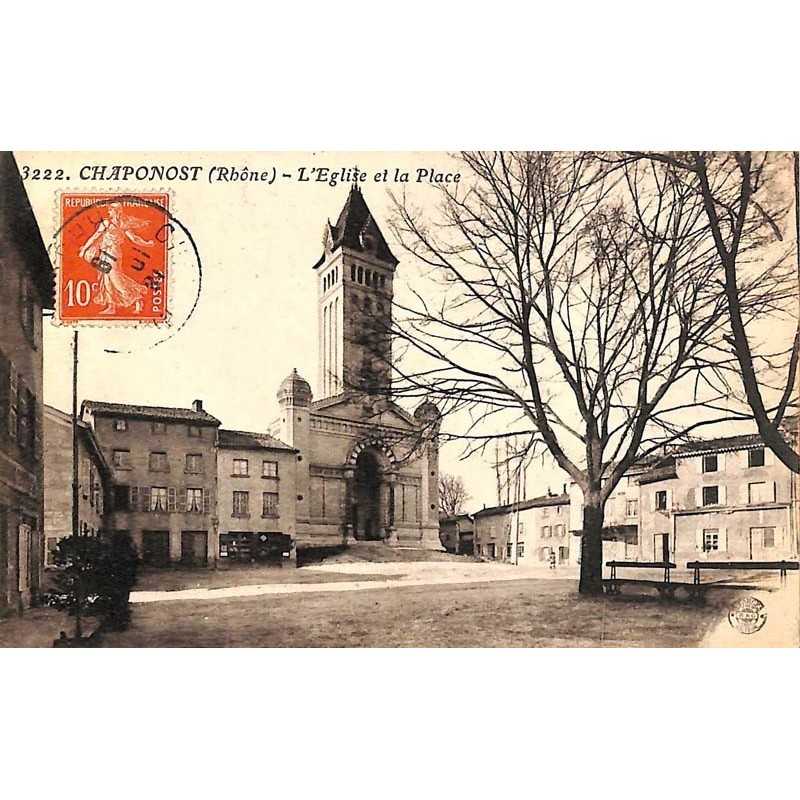ABAO 69 - Rhône [69] Chaponost - L'Eglise et la Place.