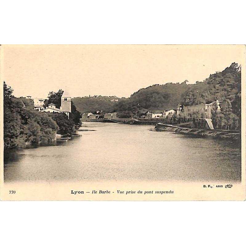 ABAO 69 - Rhône [69] Lyon - Île Barbe. Vue prise du pont suspendu.